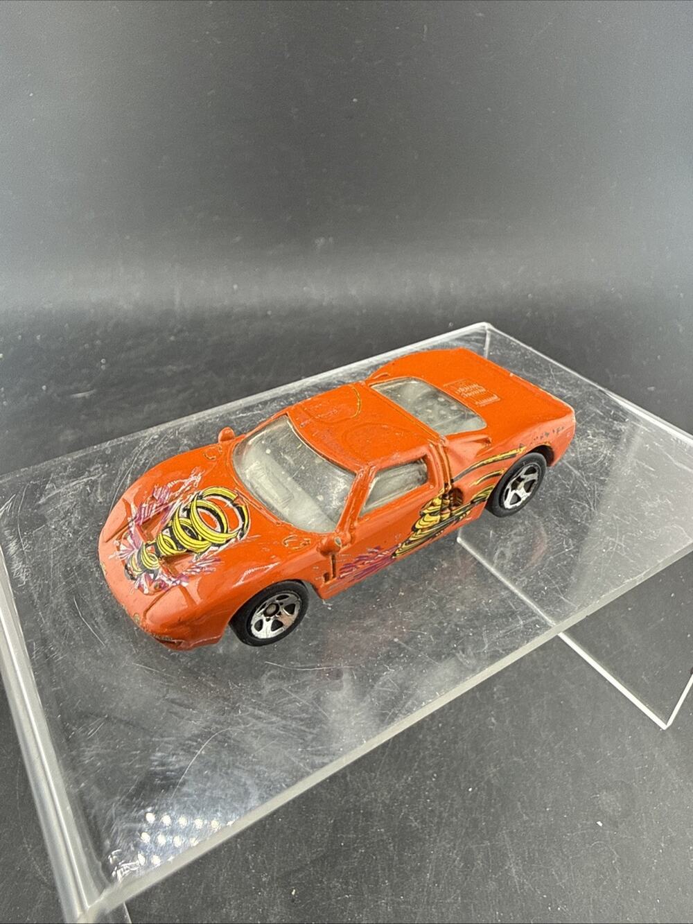 Hot Wheels Ford GT-40 Kids 1:64 Orange Twister Tornado Graphics 1999 - Loose -
